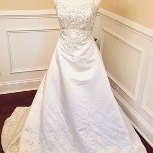 Demetrious Crystal Encrystaled White Wedding Gown